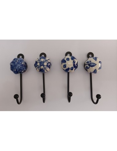 Colgador porcelana azul y blanca