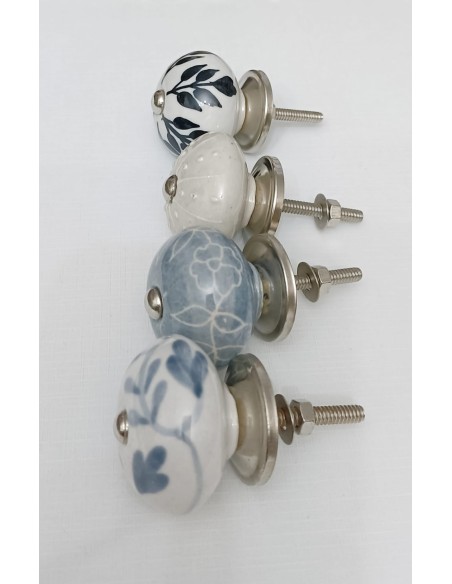 Tirador porcelana redondo