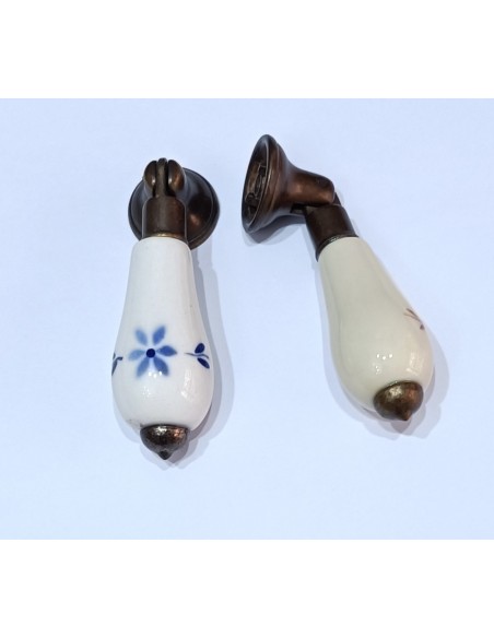 Tirador porcelana pendular flor