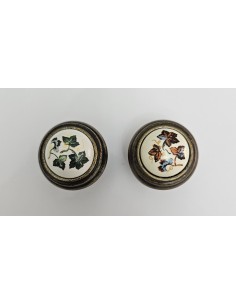 Pomo metal y porcelana decorada