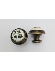 Pomo metal y porcelana decorada 2